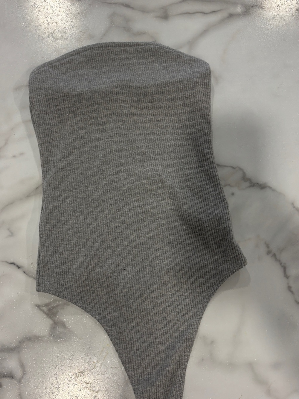 Ribbed Gray tube top Bodysuit